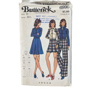 Butterick 6990 Vintage Sewing Pattern Size 10 Misses Jacket Pants and Skirt CUT